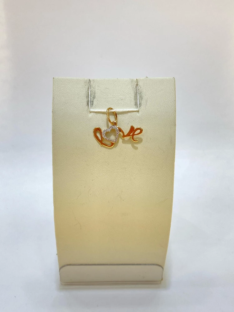 Подвес с фианитом из красного золота 585 пробы