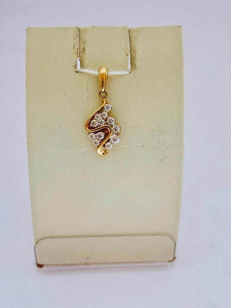 Подвес с фианитом из красного золота 585 пробы