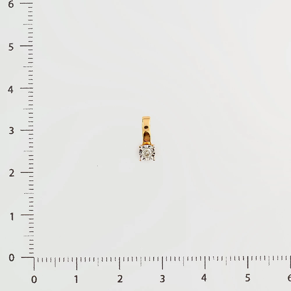 Подвес с бриллиантом из красного золота 585 пробы 2