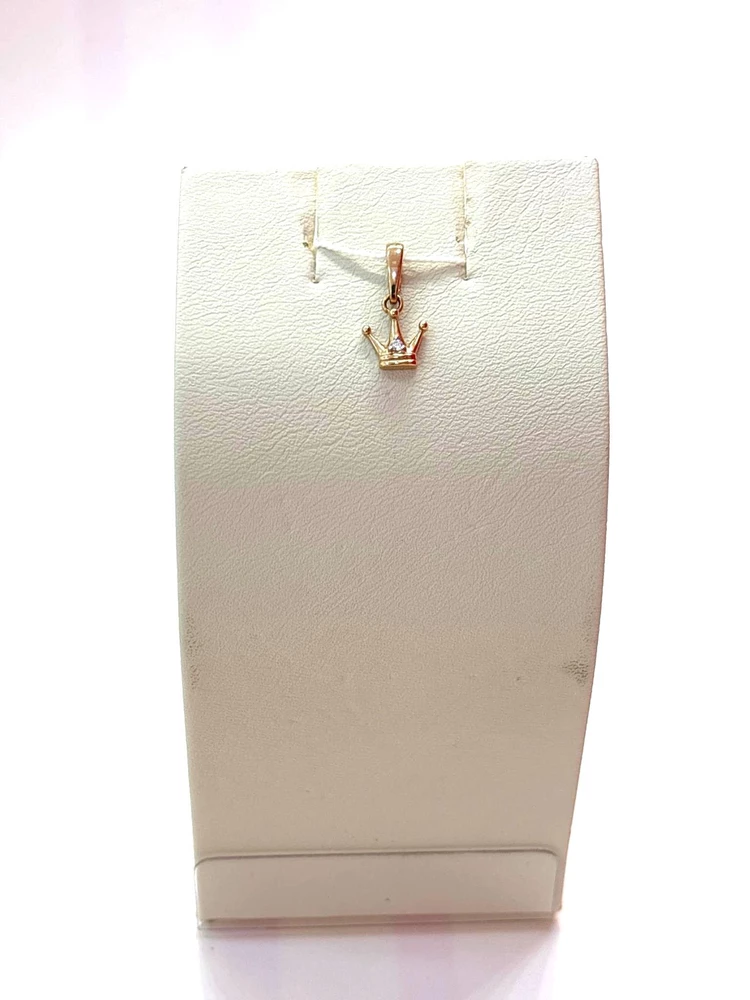 Подвес с фианитом из красного золота 585 пробы