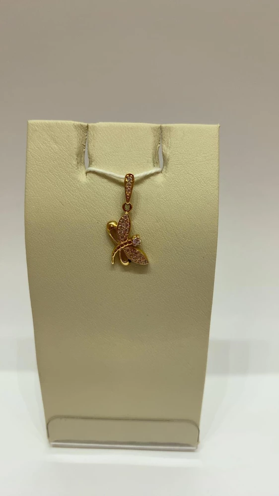 Подвес с фианитом из красного золота 585 пробы