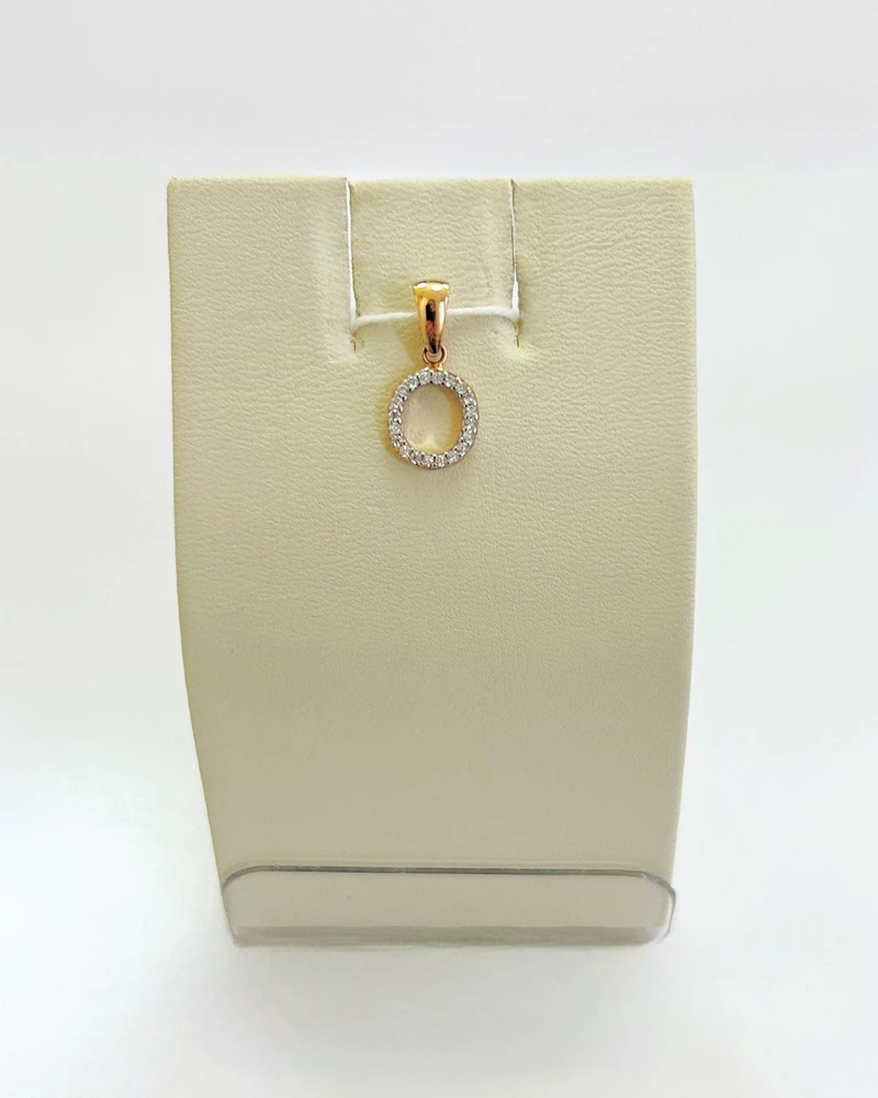 Подвес с фианитом из красного золота 585 пробы