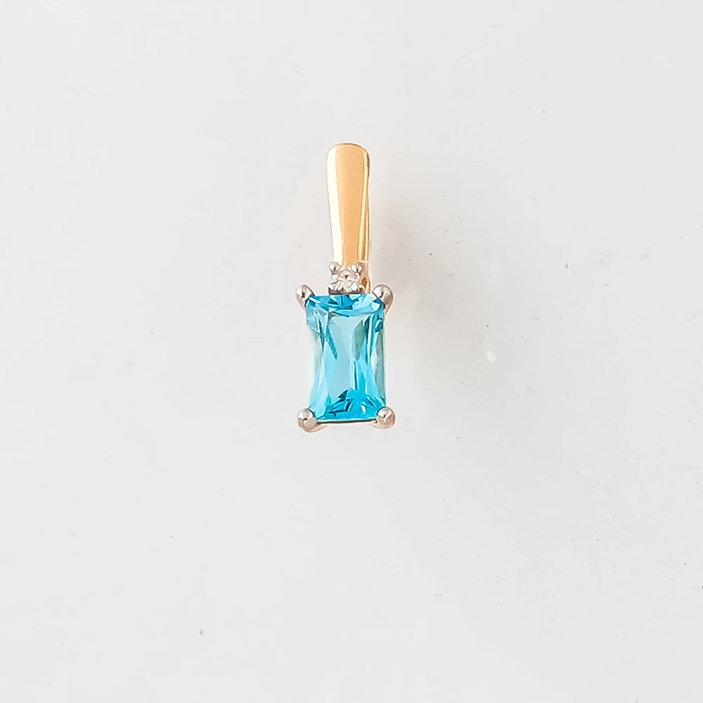 Подвес с топазом из красного золота 585 пробы