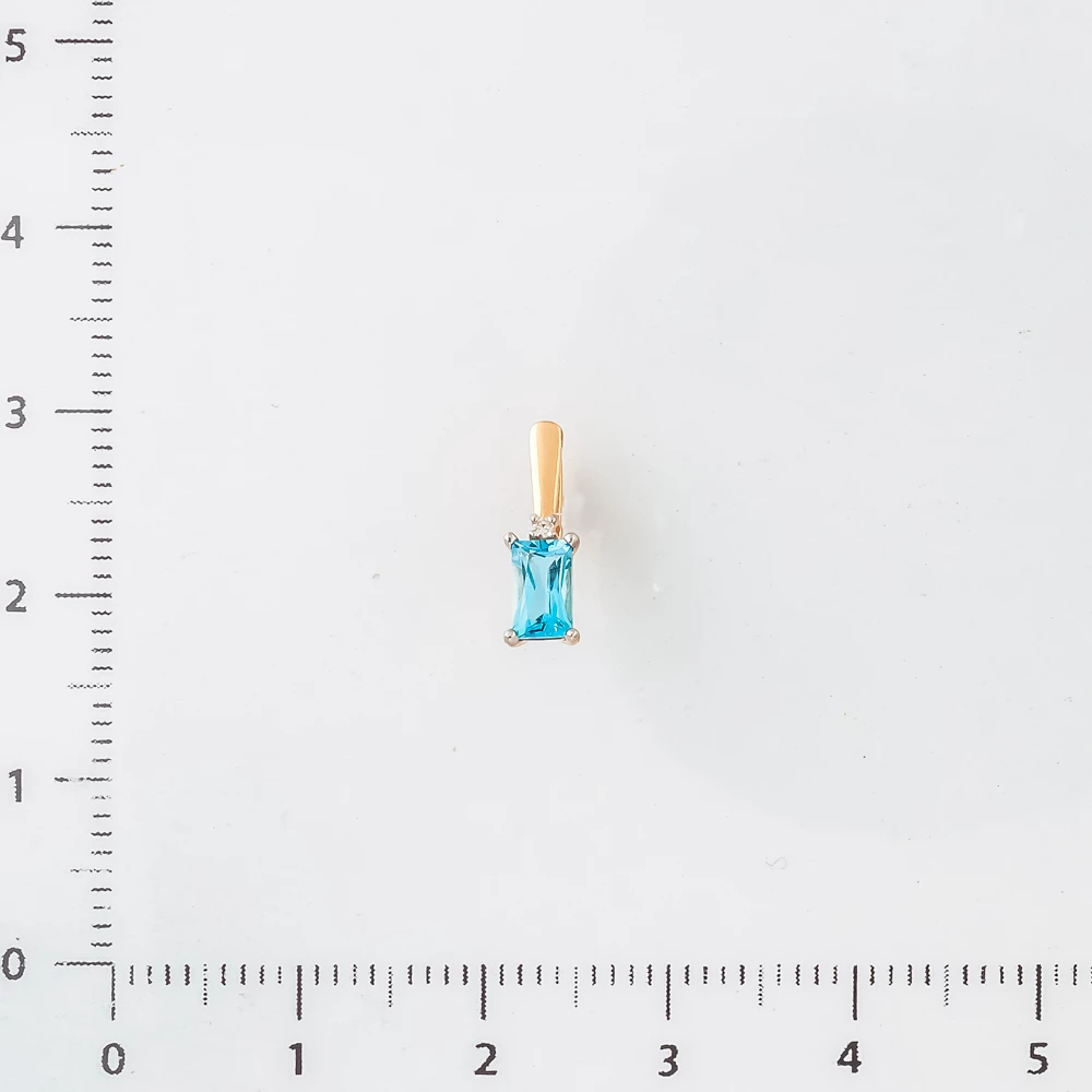 Подвес с топазом из красного золота 585 пробы