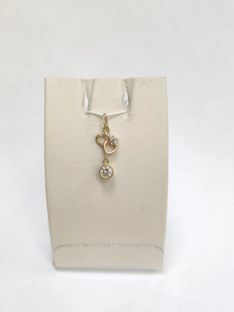 Подвес с фианитом из красного золота 585 пробы