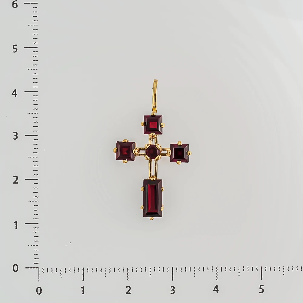 Подвес с гранатом из красного золота 585 пробы 2