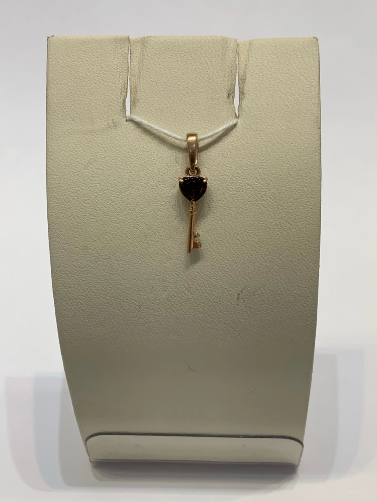 Подвес с гранатом из красного золота 585 пробы