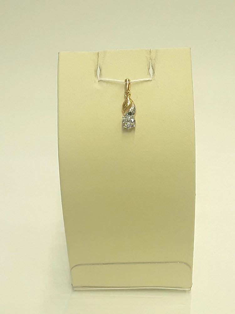 Подвес с фианитом из красного золота 585 пробы