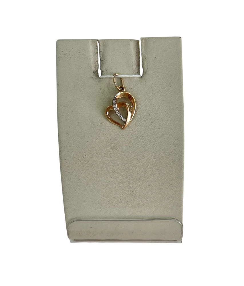 Подвес с фианитом из красного золота 585 пробы