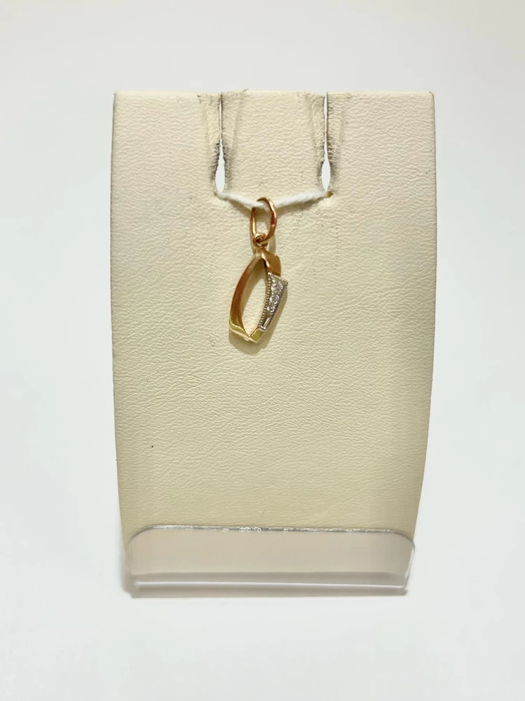 Подвес с фианитом из красного золота 585 пробы