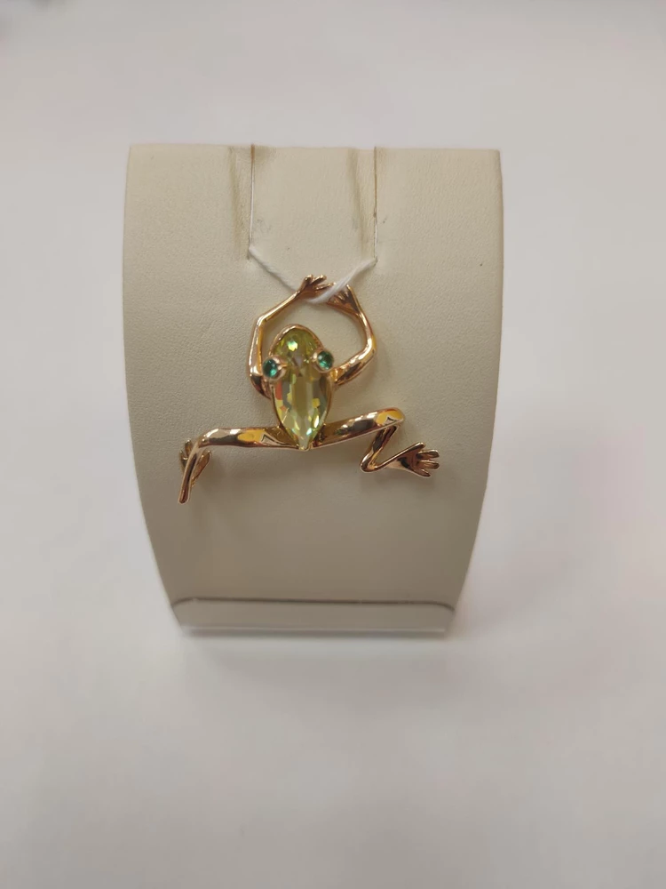 Подвес с фианитом из красного золота 585 пробы