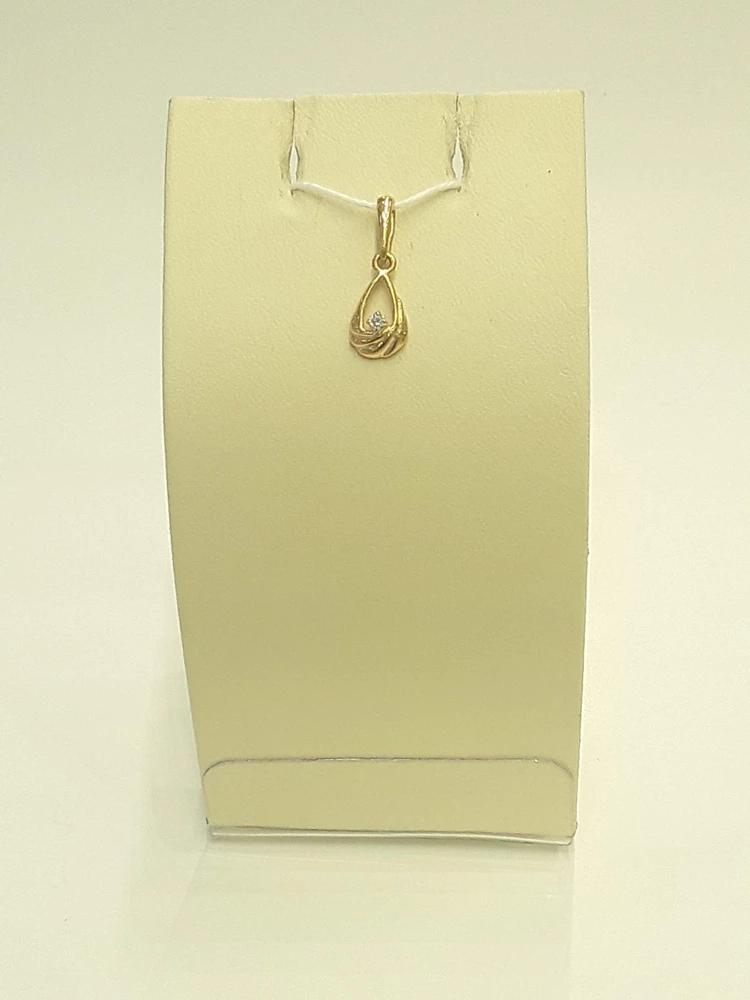 Подвес с фианитом из красного золота 585 пробы