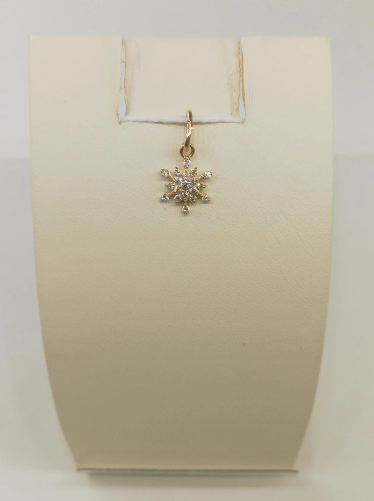 Подвес с фианитом из красного золота 585 пробы