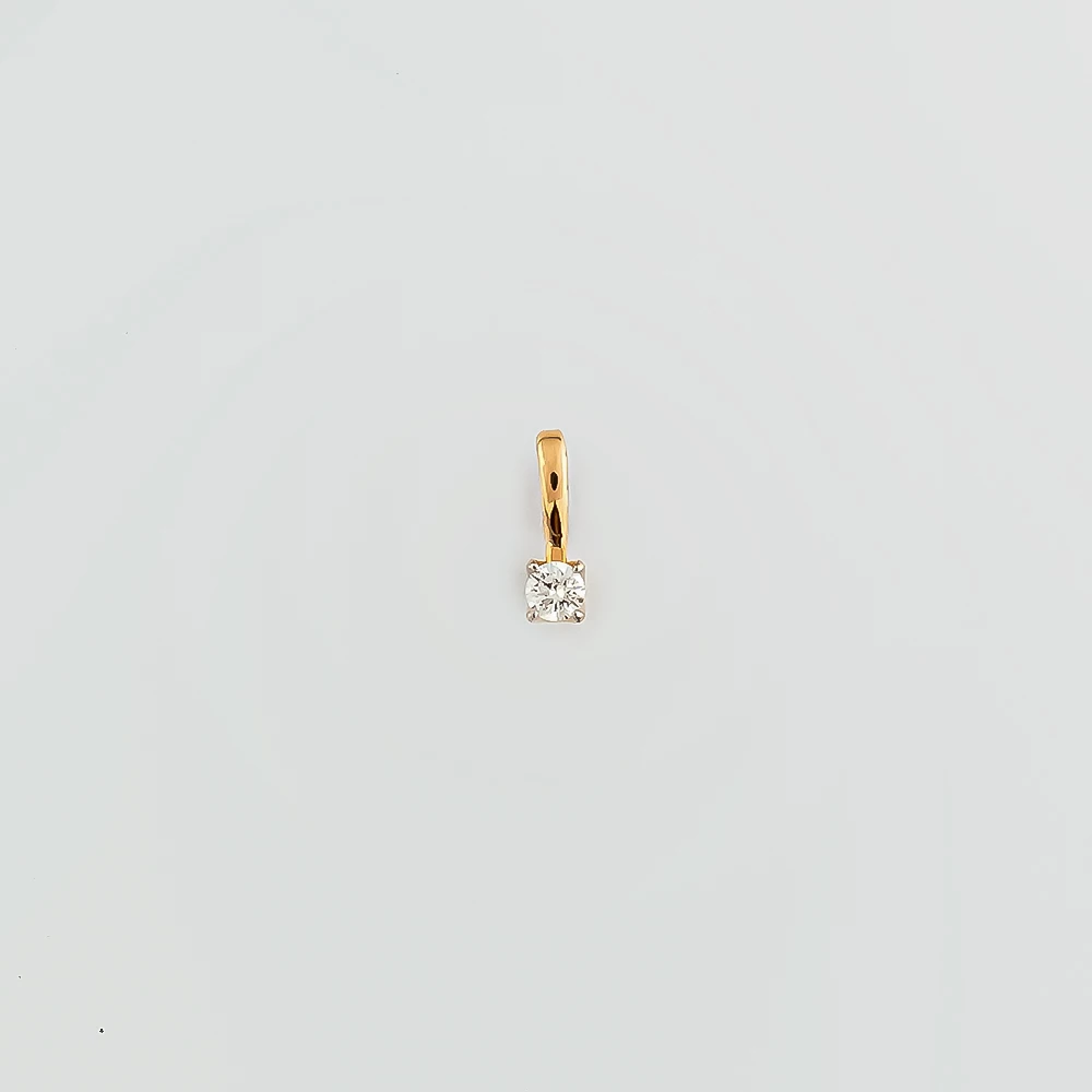 Подвес с бриллиантом из красного золота 585 пробы