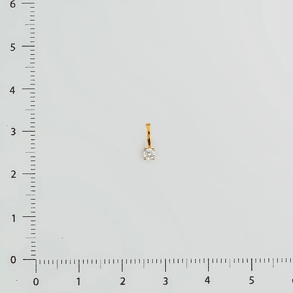 Подвес с бриллиантом из красного золота 585 пробы