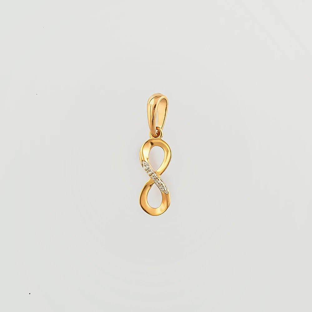 Подвес с бриллиантом из красного золота 585 пробы