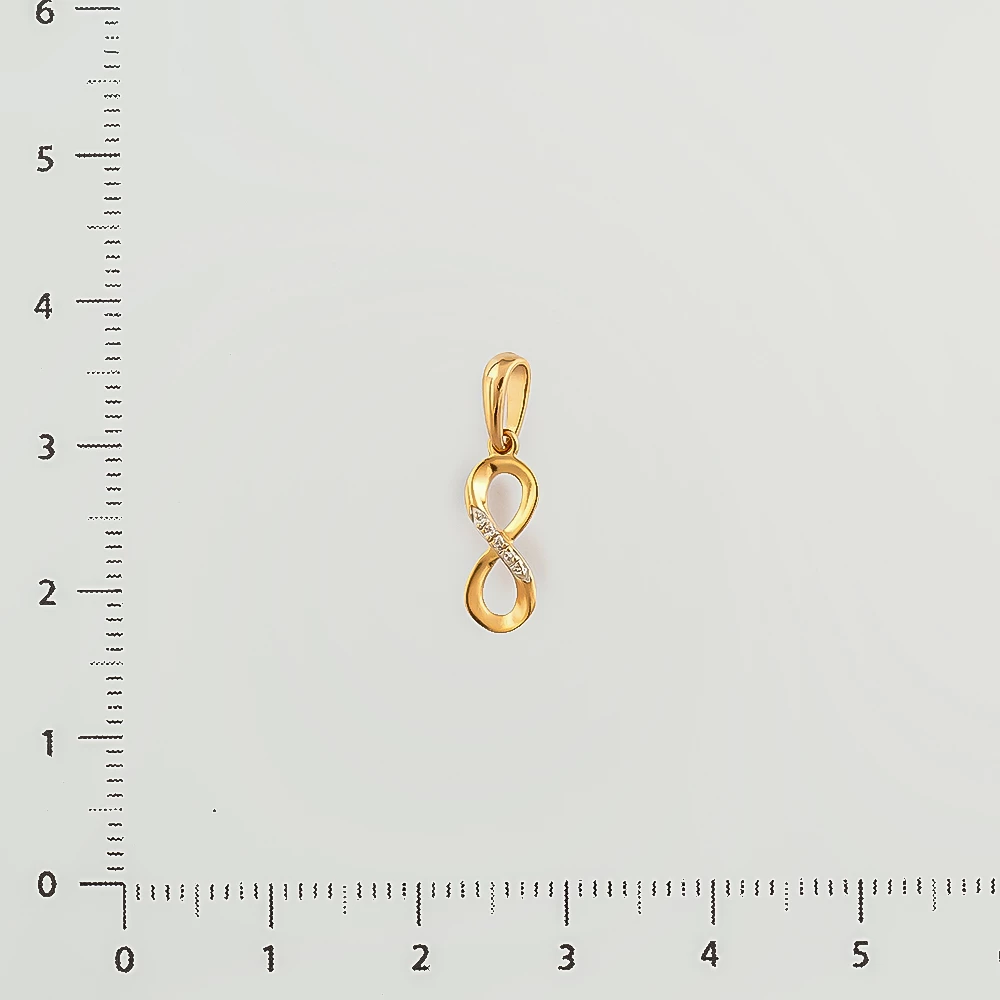 Подвес с бриллиантом из красного золота 585 пробы