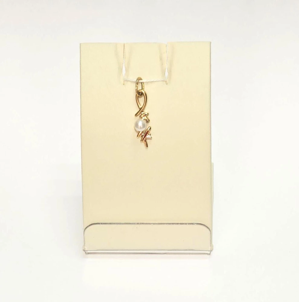 Подвес с культивированным жемчугом из красного золота 585 пробы