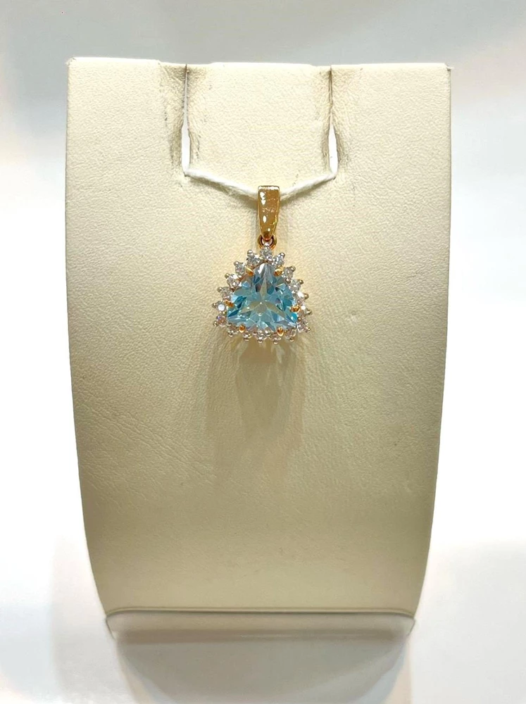 Подвес с топазом из красного золота 585 пробы