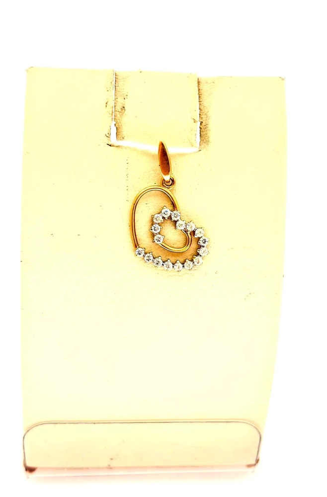 Подвес с фианитом из красного золота 585 пробы