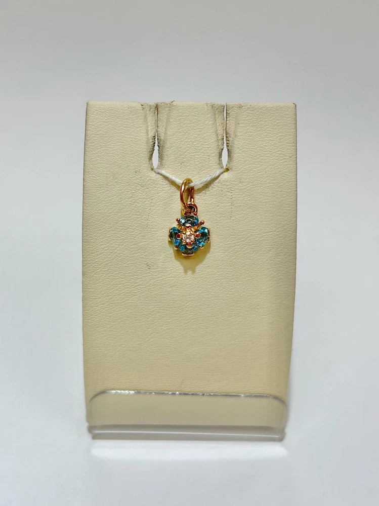 Подвес с топазом из красного золота 585 пробы