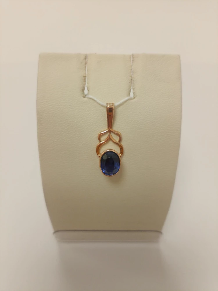 Подвес с фианитом из красного золота 583 пробы