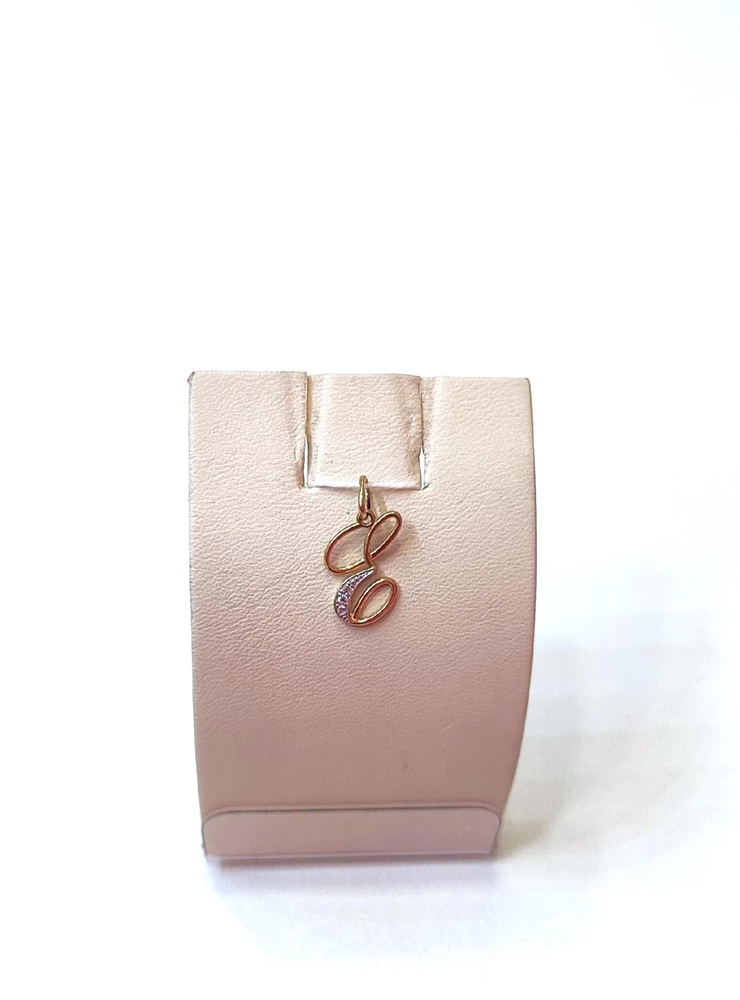 Подвес с фианитом из красного золота 585 пробы