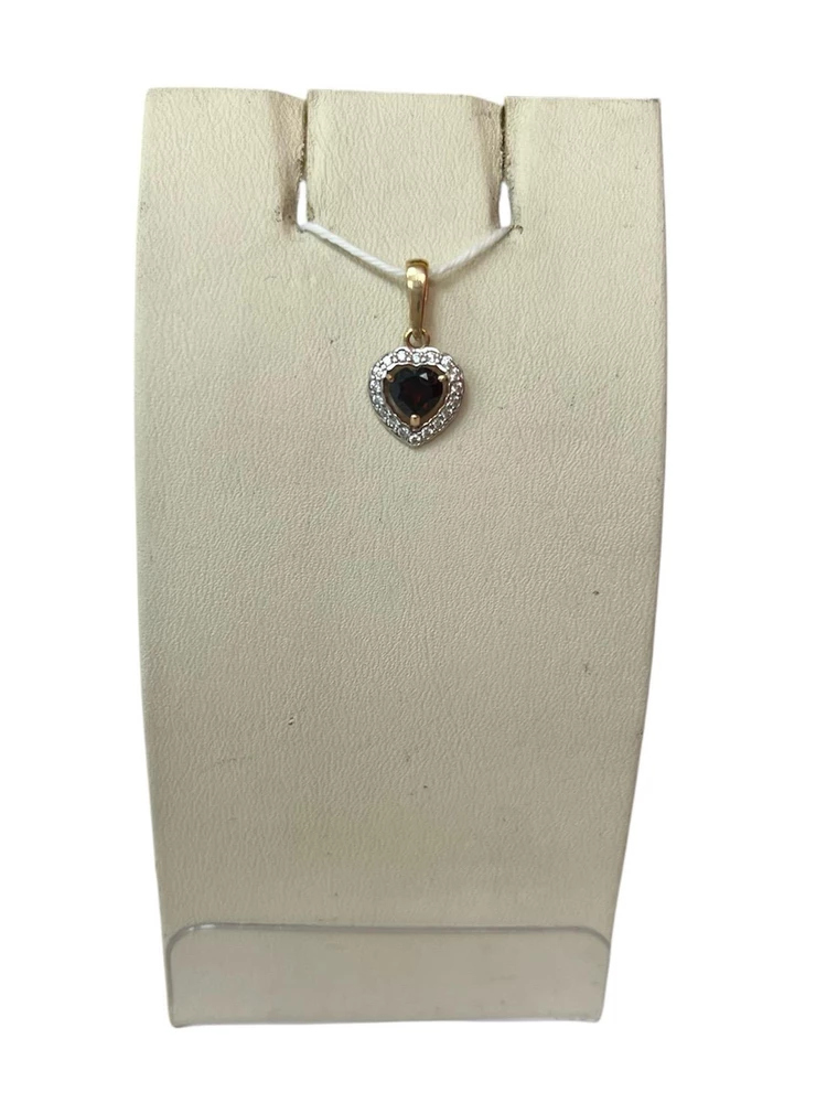 Подвес с гранатом из красного золота 585 пробы