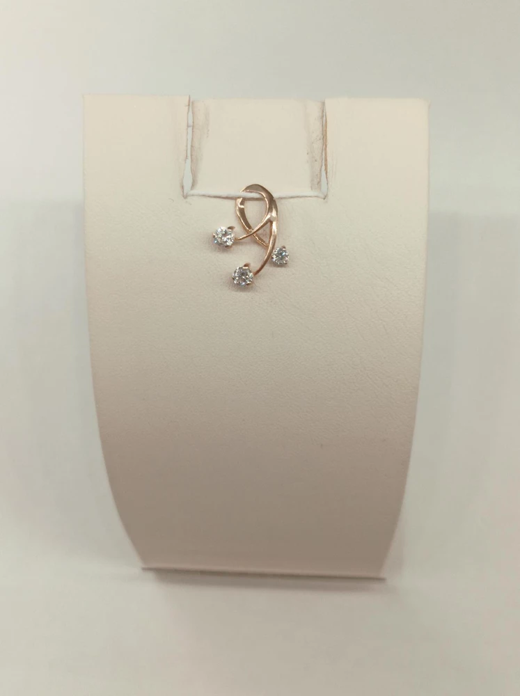 Подвес с фианитом из красного золота 585 пробы