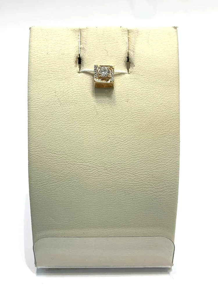 Подвес с фианитом из красного золота 585 пробы