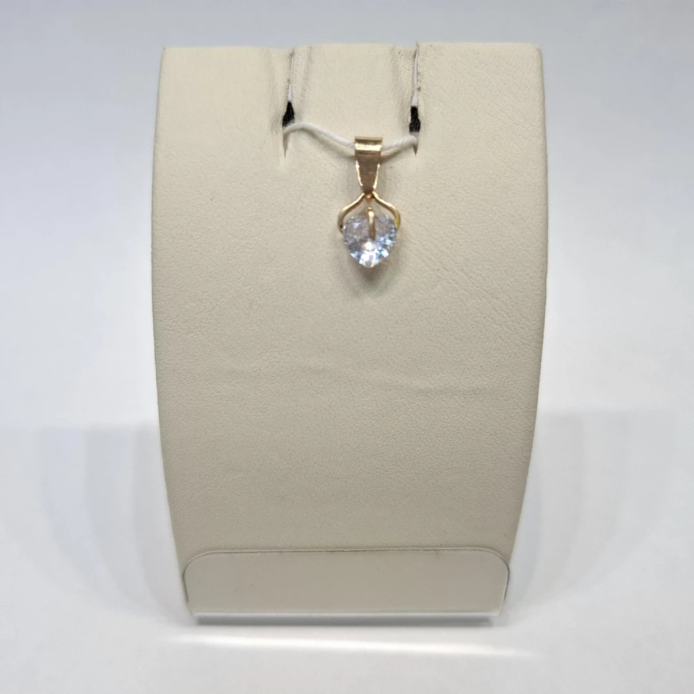 Подвес с фианитом из красного золота 585 пробы