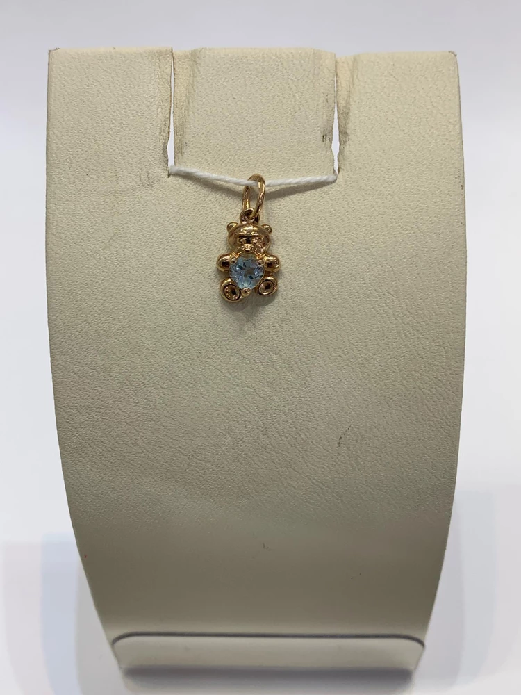 Подвес с топазом из красного золота 585 пробы