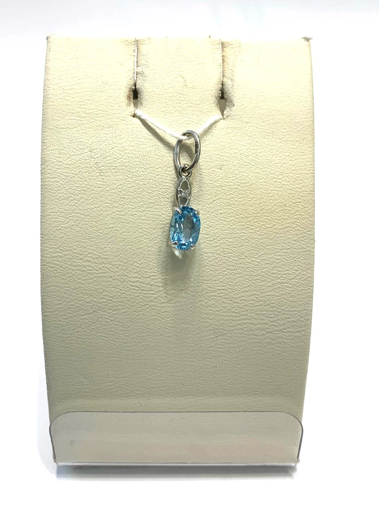 Подвес с топазом из белого золота 585 пробы