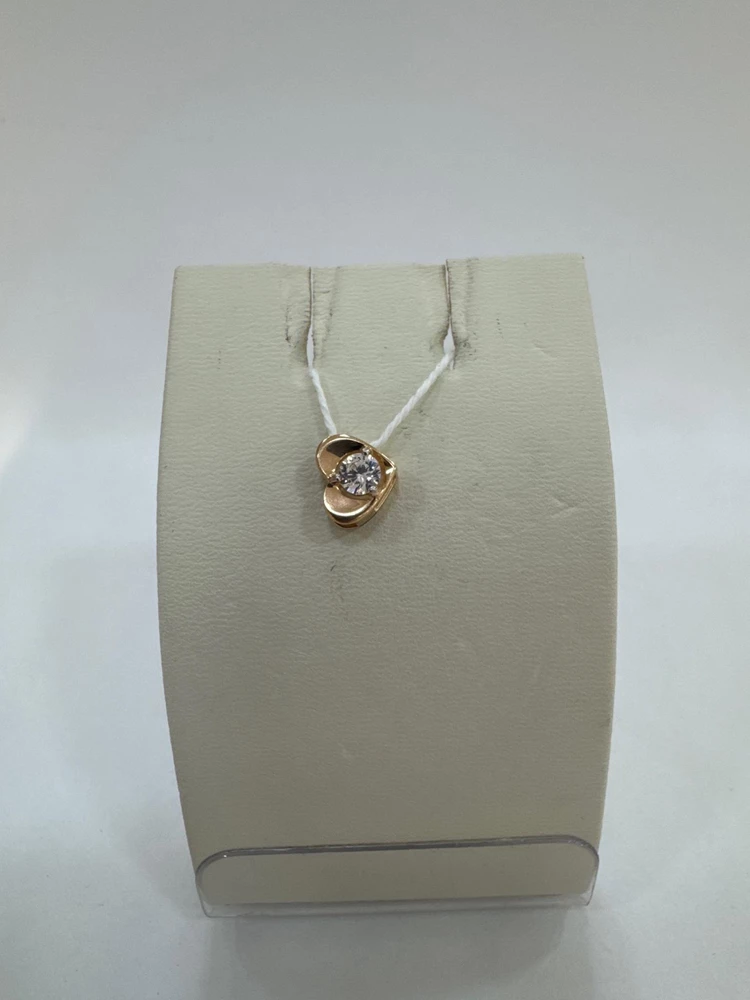 Подвес с фианитом из красного золота 585 пробы