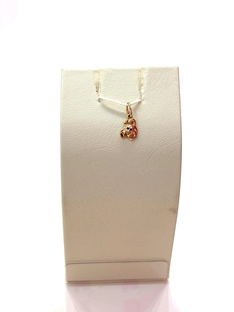 Подвес с фианитом из красного золота 585 пробы