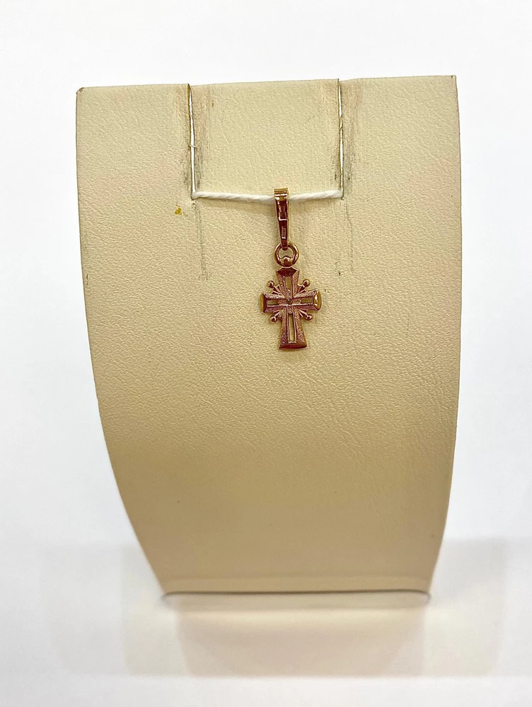 Подвес с фианитом из красного золота 585 пробы