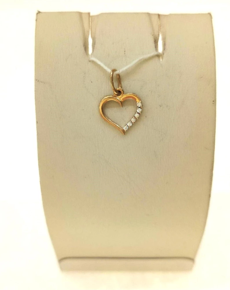 Подвес с фианитом из красного золота 585 пробы