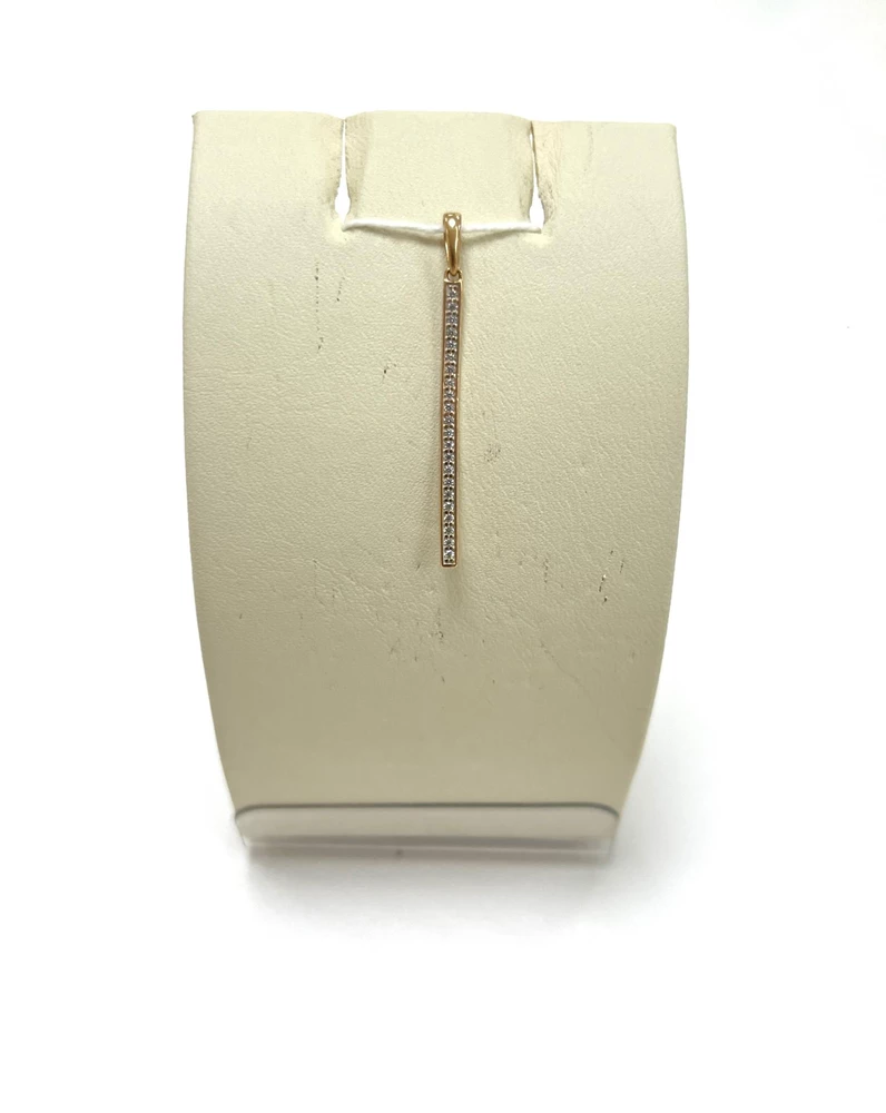 Подвес с фианитом из красного золота 585 пробы