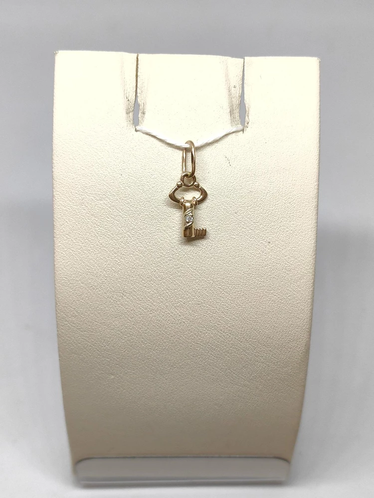 Подвес с фианитом из красного золота 585 пробы