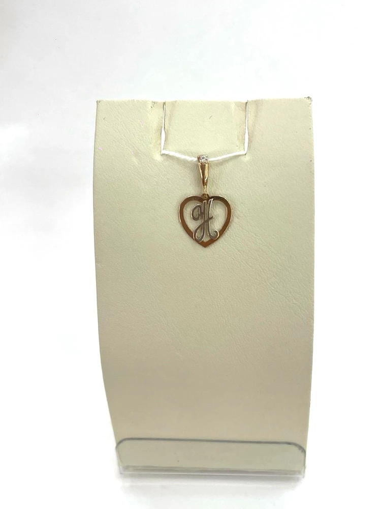 Подвес с фианитом из красного золота 585 пробы