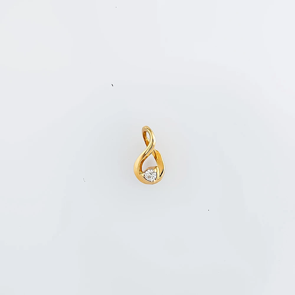 Подвес с бриллиантом из красного золота 585 пробы