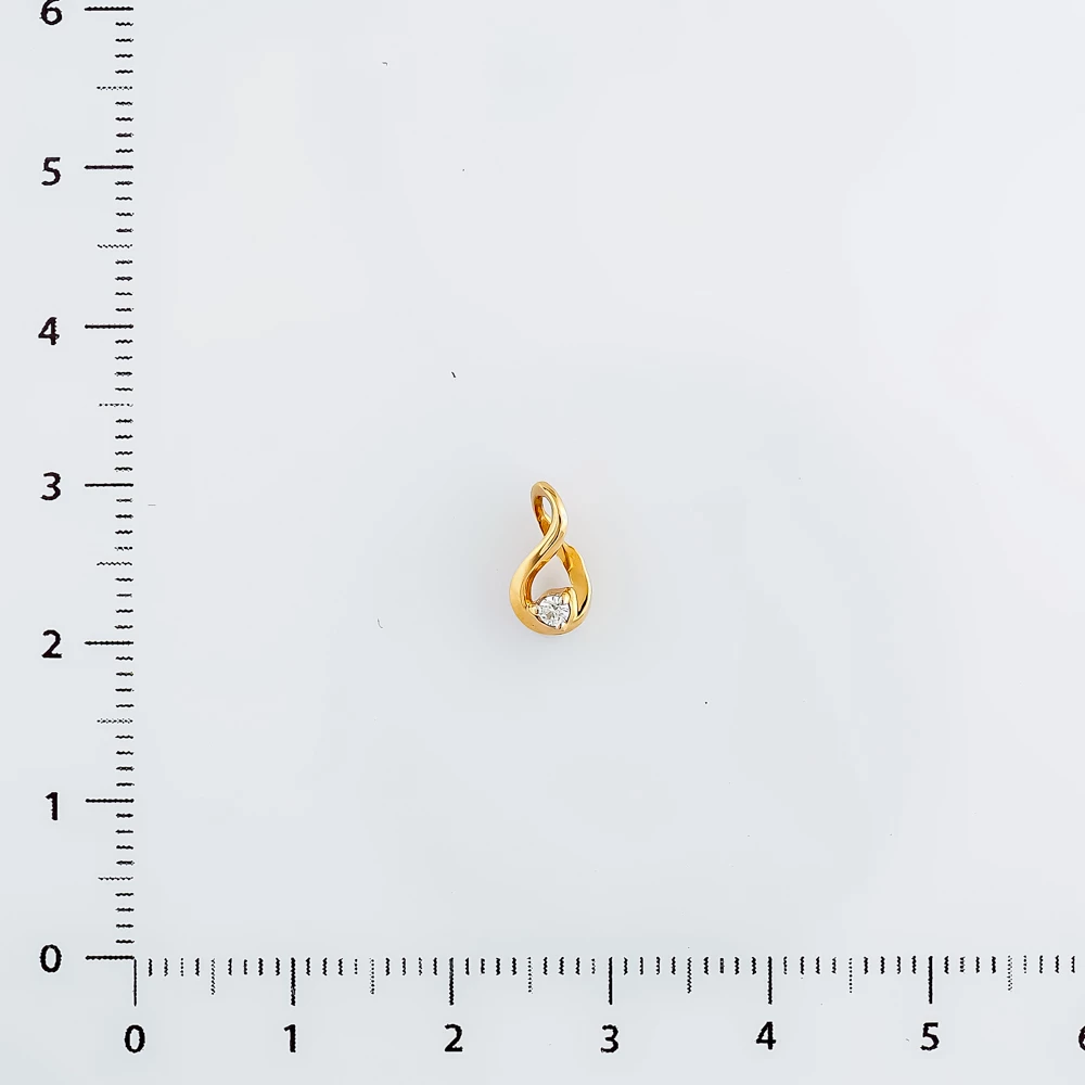 Подвес с бриллиантом из красного золота 585 пробы