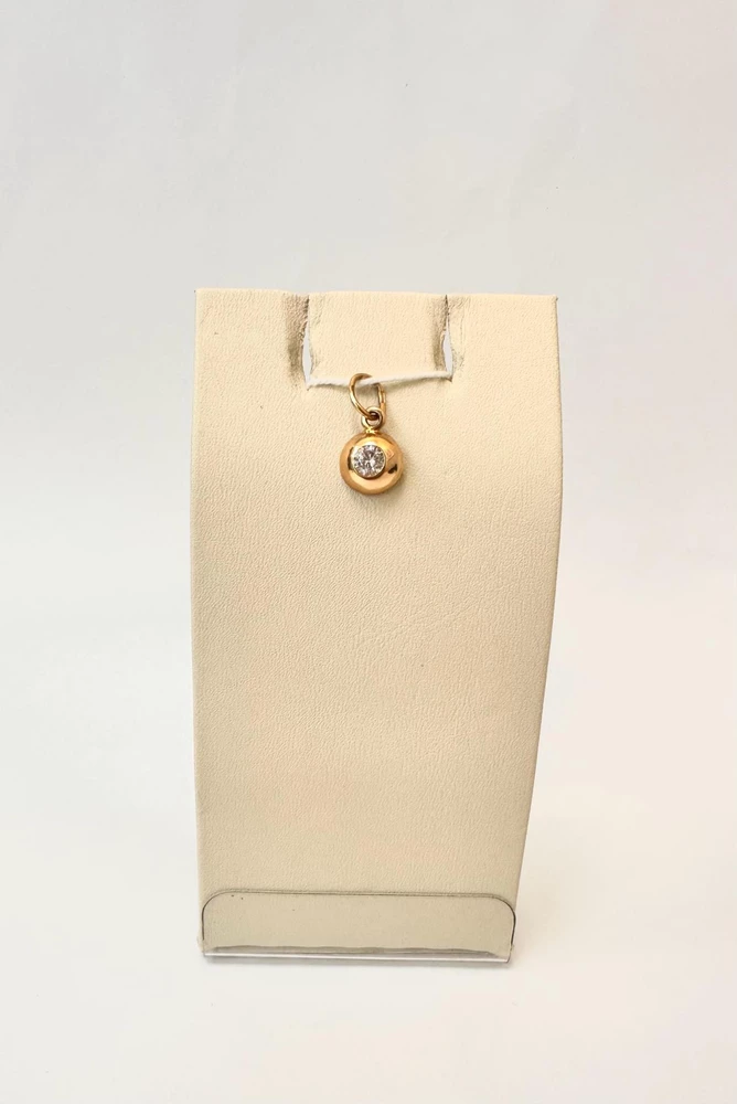 Подвес с фианитом из красного золота 585 пробы