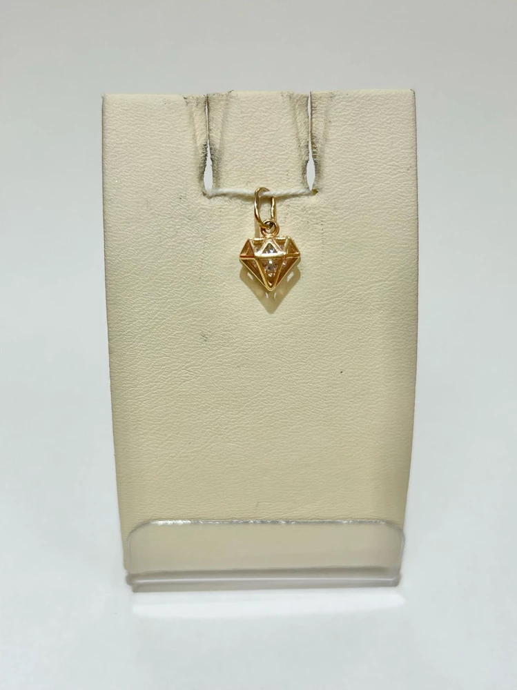 Подвес с фианитом из красного золота 585 пробы