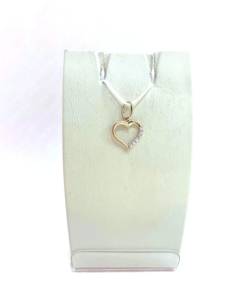 Подвес с фианитом из красного золота 585 пробы