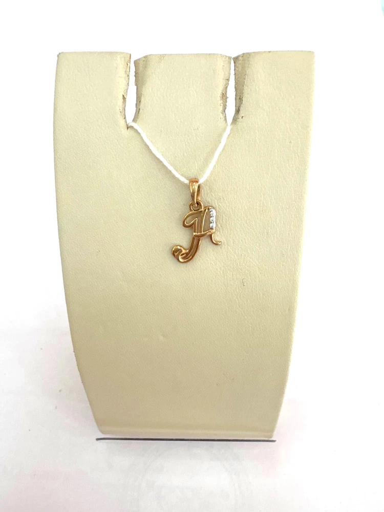 Подвес с фианитом из красного золота 585 пробы