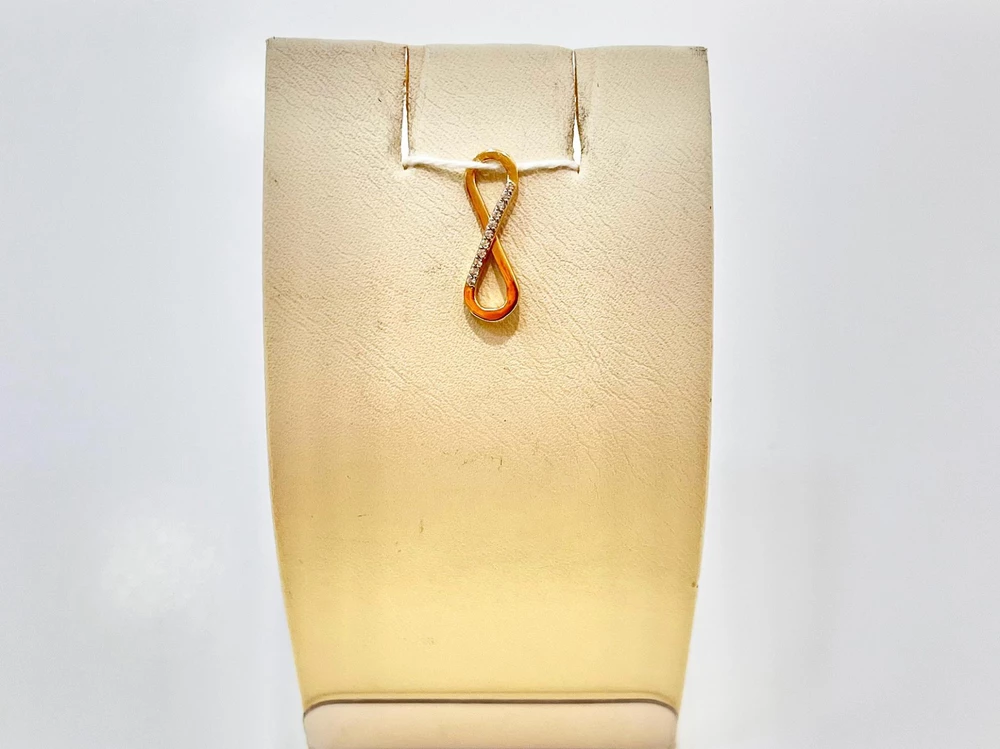 Подвес с фианитом из красного золота 585 пробы