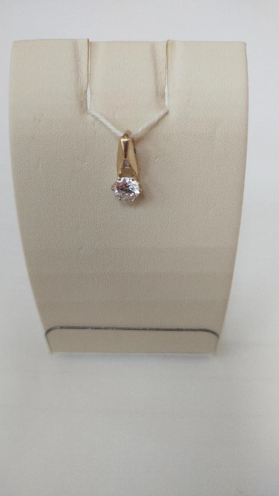 Подвес с фианитом из красного золота 585 пробы