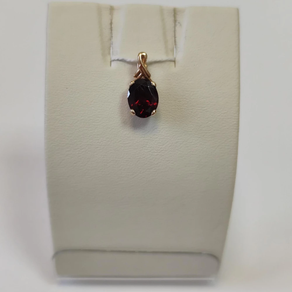 Подвес с гранатом из красного золота 585 пробы