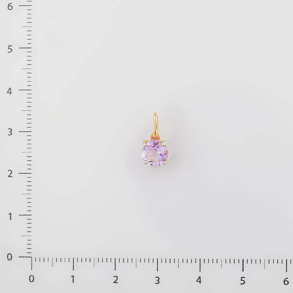 Подвес с аметистом из красного золота 585 пробы